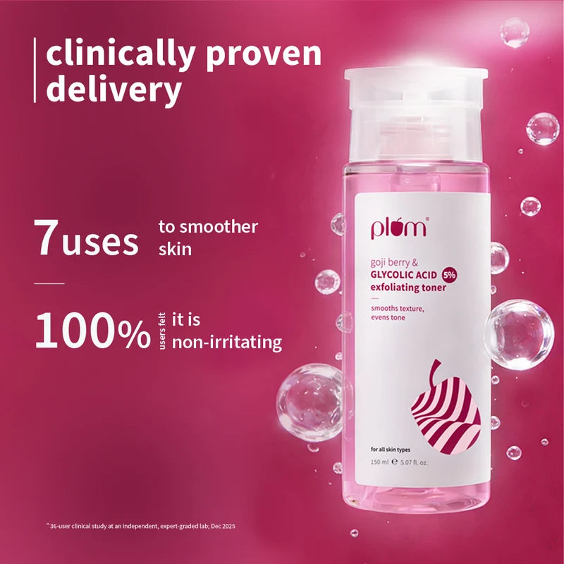 Plum Goji Berry & Glycolic Acid 5% Exfoliating Toner  150ML