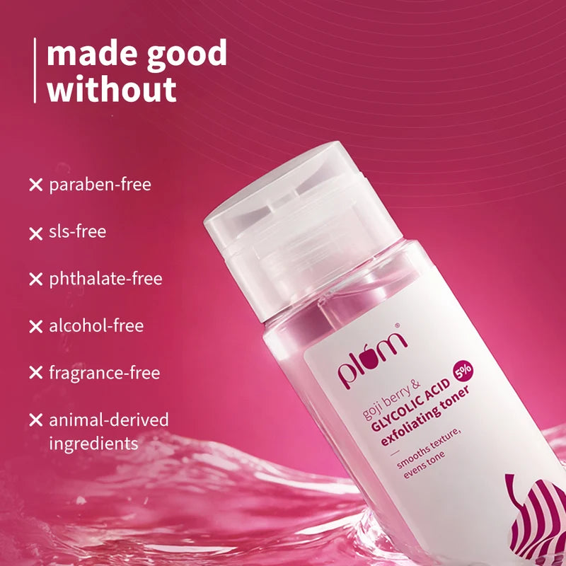 Plum Goji Berry & Glycolic Acid 5% Exfoliating Toner  150ML