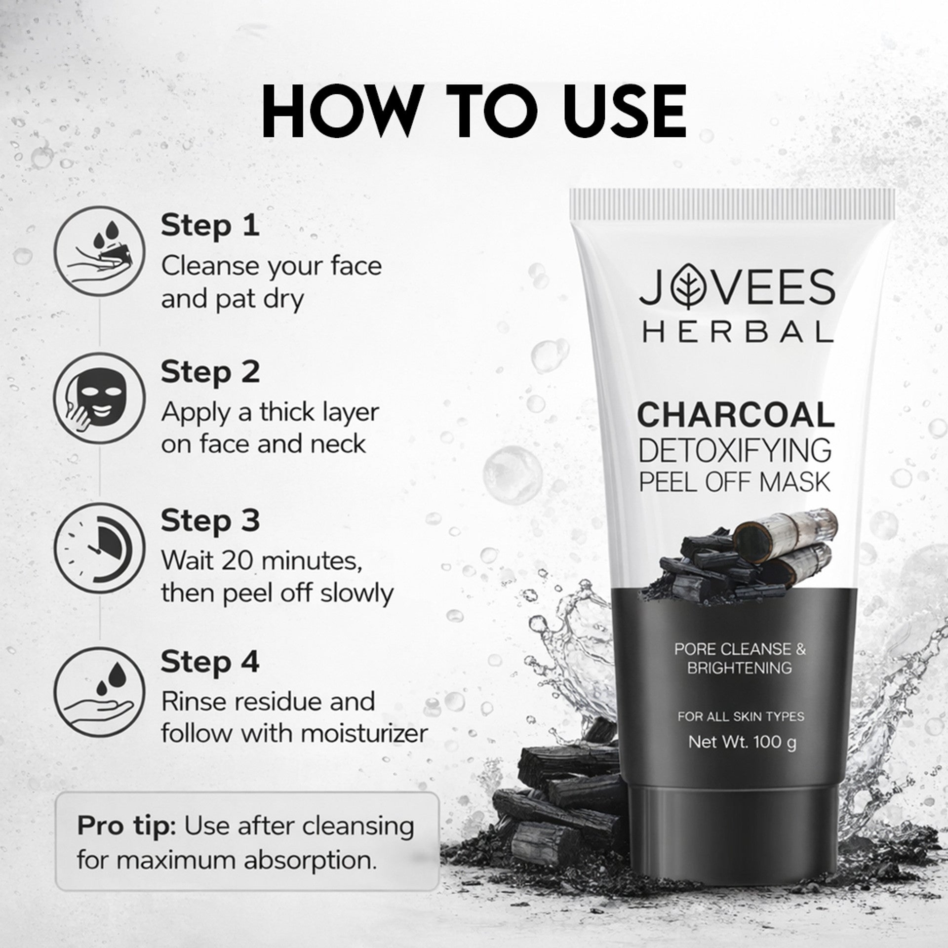 Jovees Herbal Charcoal Peel-Off Mask 100g