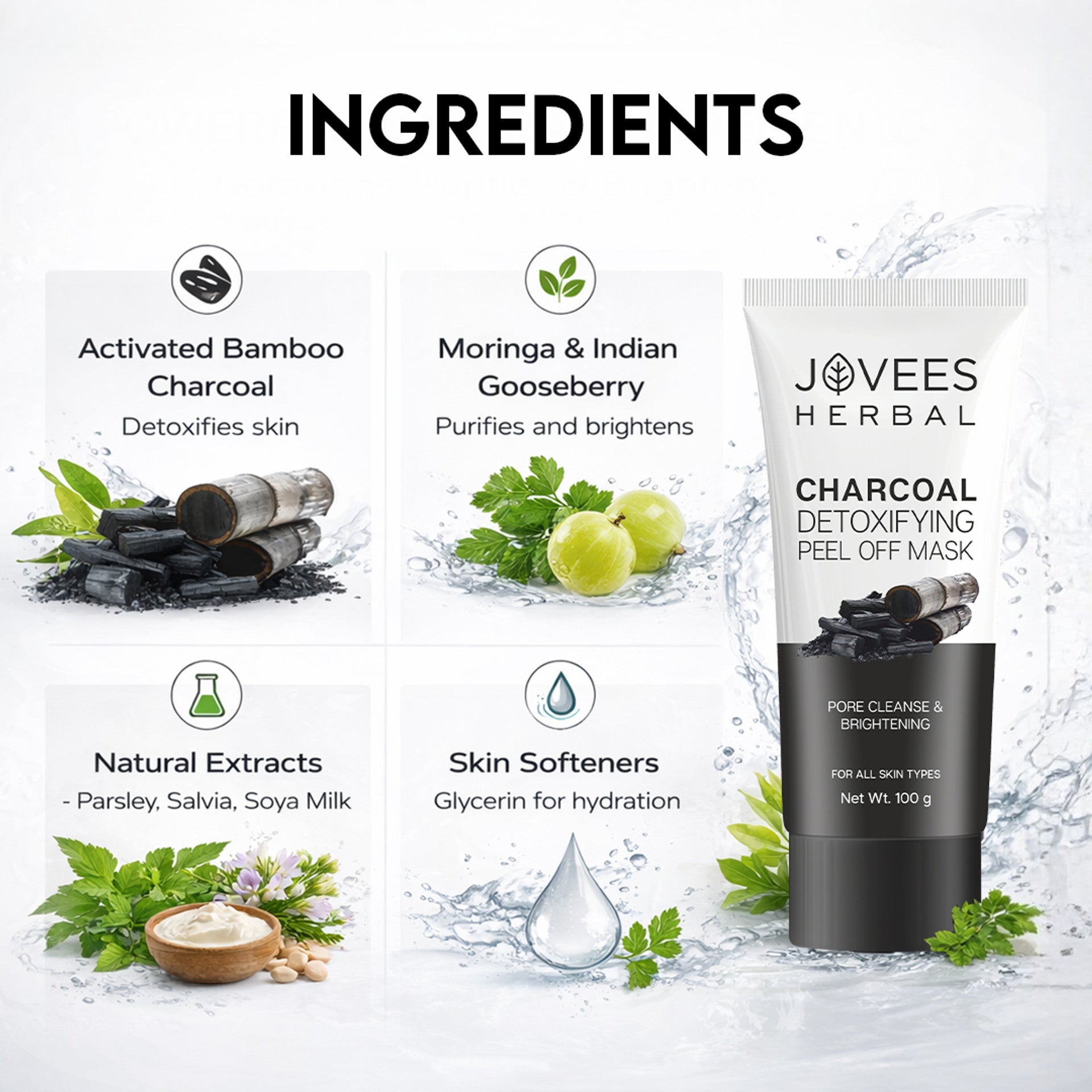 Jovees Herbal Charcoal Peel-Off Mask 100g