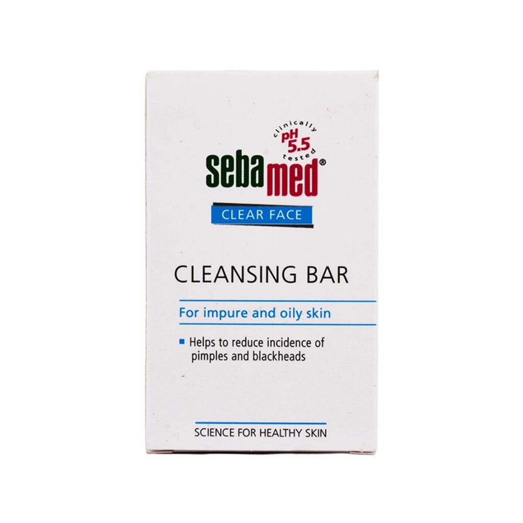 Sebamed Clear Face Cleansing Bar 100gm, pH 5.5, Reduces pimples & blackheads, Vitamin E