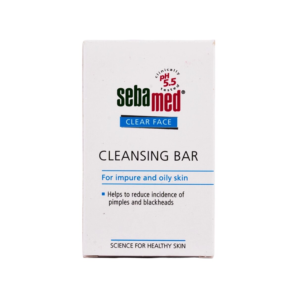 Sebamed Clear Face Cleansing Bar 100gm, pH 5.5, Reduces pimples & blackheads, Vitamin E