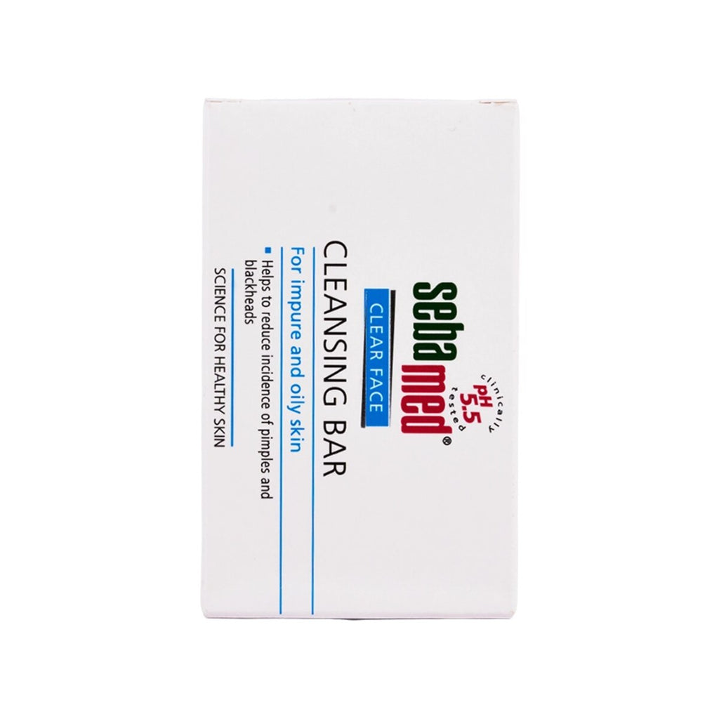 Sebamed Clear Face Cleansing Bar 100gm, pH 5.5, Reduces pimples & blackheads, Vitamin E