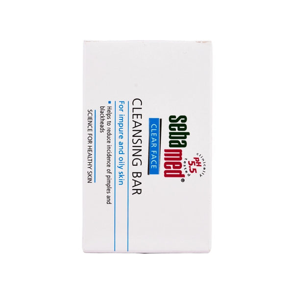Sebamed Clear Face Cleansing Bar 100gm, pH 5.5, Reduces pimples & blackheads, Vitamin E