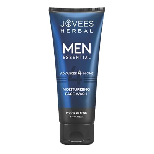 Jovees Herbal Men's Essential Advanced 4 in 1 Moisturizing Face Wash |with Vit C and Vit E | Gives Clean and Clear Skin |For All Skin Types 100g