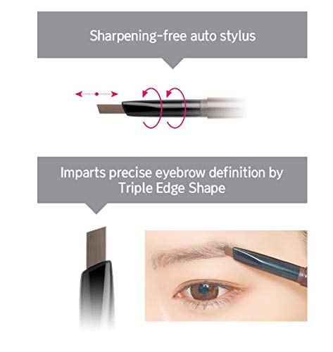 B.O.M 3 in 1 Triple Edge Eyebrow, 02 Dark Brown