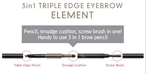 B.O.M 3 in 1 Triple Edge Eyebrow, 02 Dark Brown