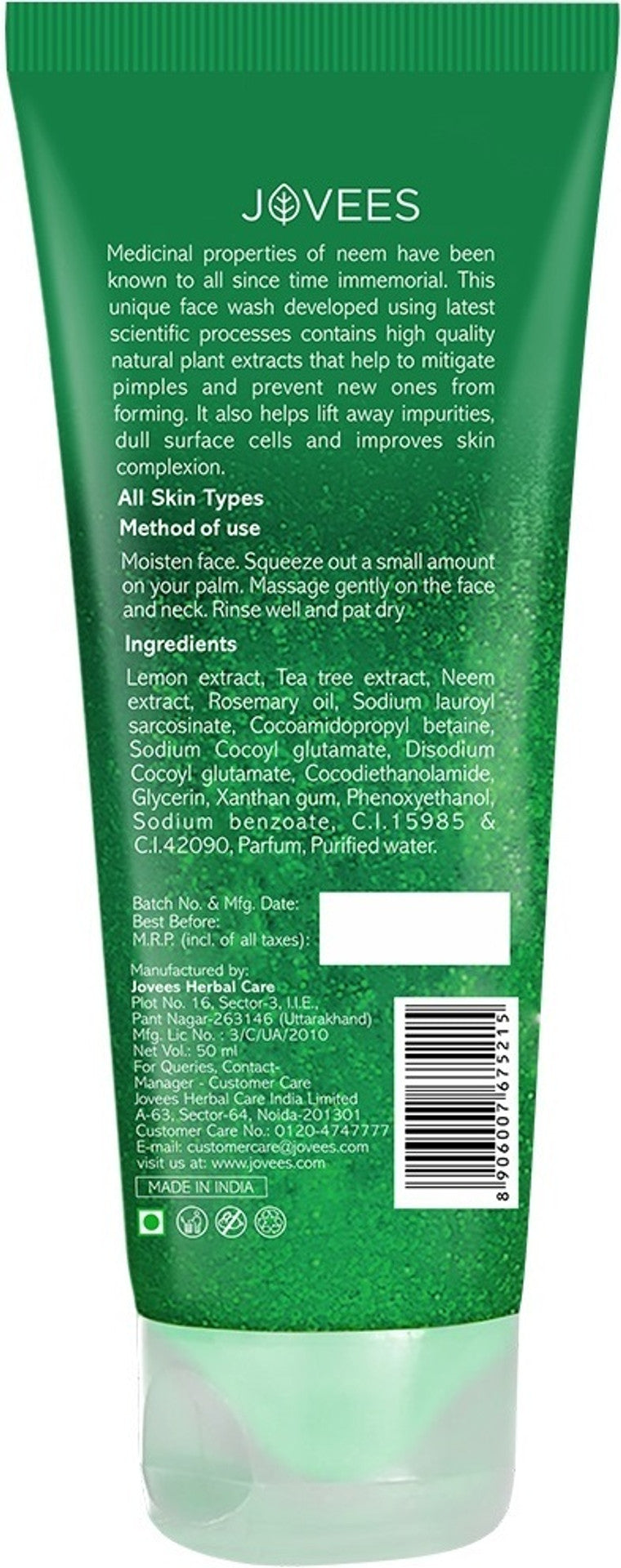 JOVEES Neem Face Wash (50 ml)