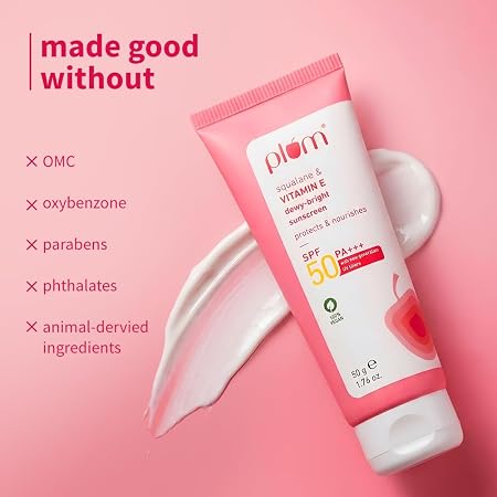 Plum Squalane & Vitamin E Dewy-bright Sunscreen SPF 50 PA+++