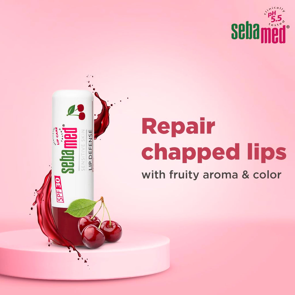 Sebamed Lip Defense Cherry 4.8g – Moisturizing Lip Care for Dry & Sensitive Lips