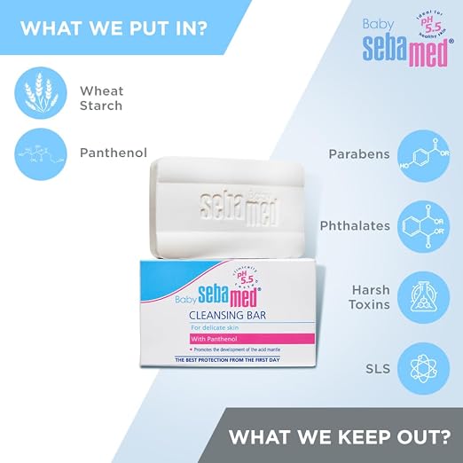 Sebamed Baby Cleansing Bar 100g – Gentle Soap-Free Cleansing for Baby’s Sensitive Skin