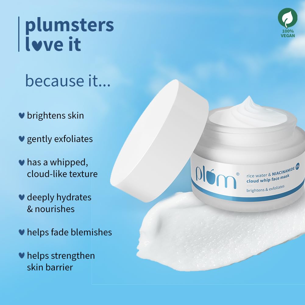 Plum Rice Water & 5% Niacinamide Cloud Face Mask 50g