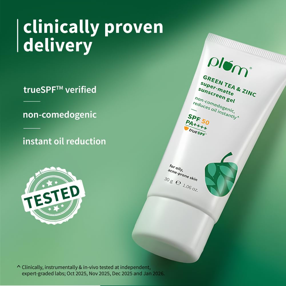 Plum Green Tea & Zinc Super-Matte Sunscreen Gel 30g