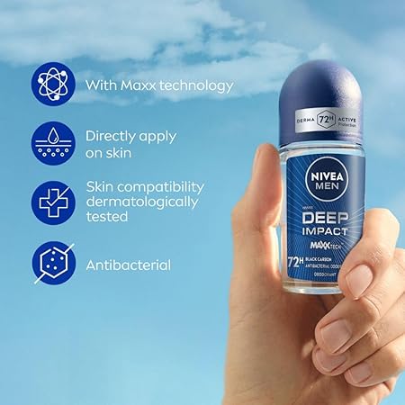 Nivea Roll on Men Deep Impact 50ml (Mrp-249)