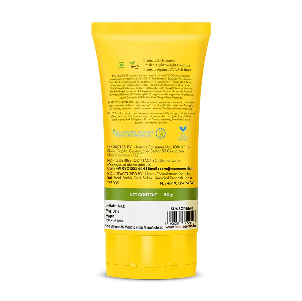 Mamaearth HydraGel Indian Sunscreen 50g