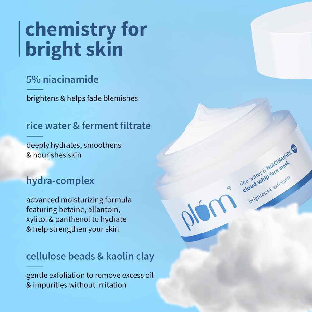 Plum Rice Water & 5% Niacinamide Cloud Face Mask 50g