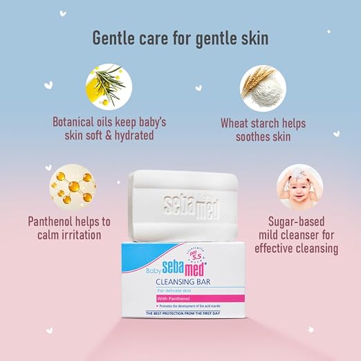 Sebamed Baby Cleansing Bar 150g – Gentle Soap-Free Cleansing for Baby’s Sensitive Skin