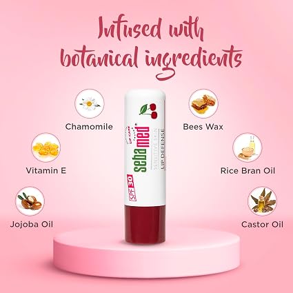 Sebamed Lip Defense Cherry 4.8g – Moisturizing Lip Care for Dry & Sensitive Lips