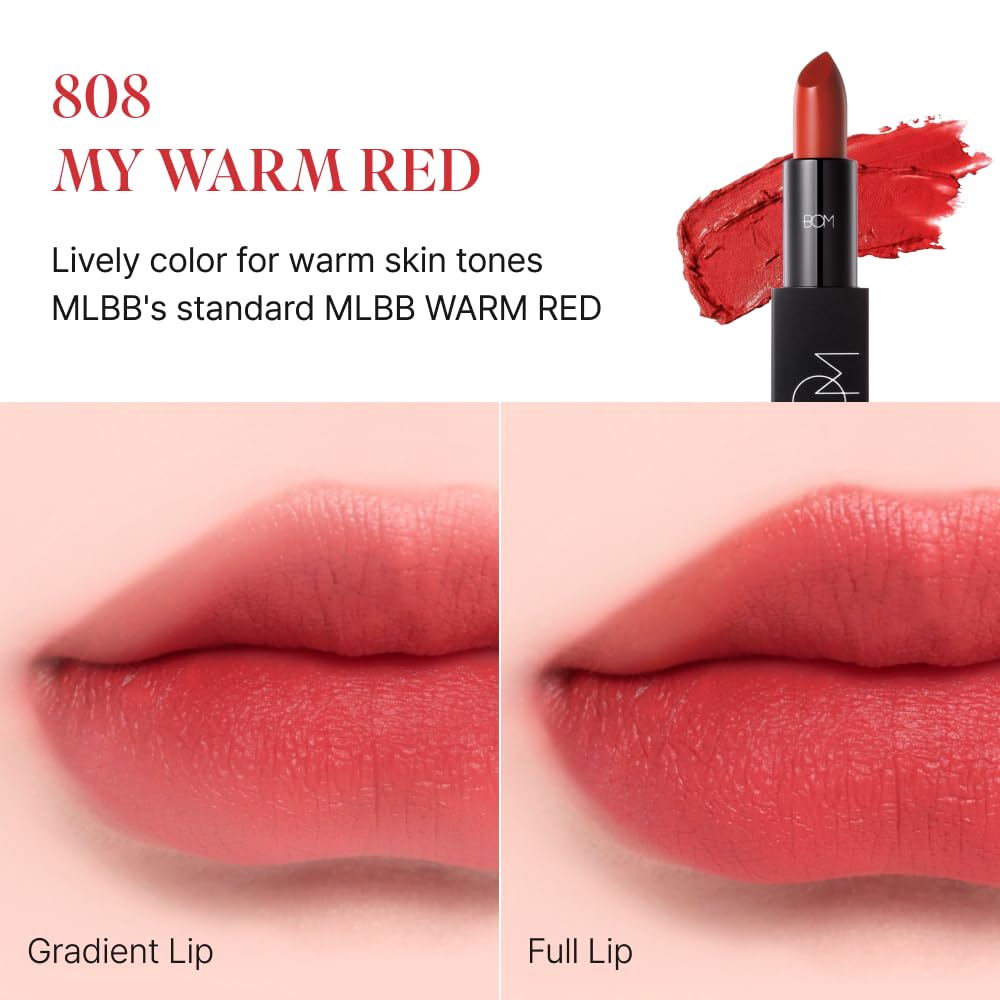 B.O.M My Lipstick, 808 My Warm Red