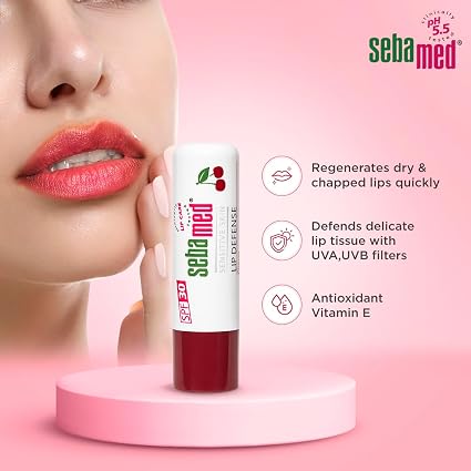 Sebamed Lip Defense Cherry 4.8g – Moisturizing Lip Care for Dry & Sensitive Lips