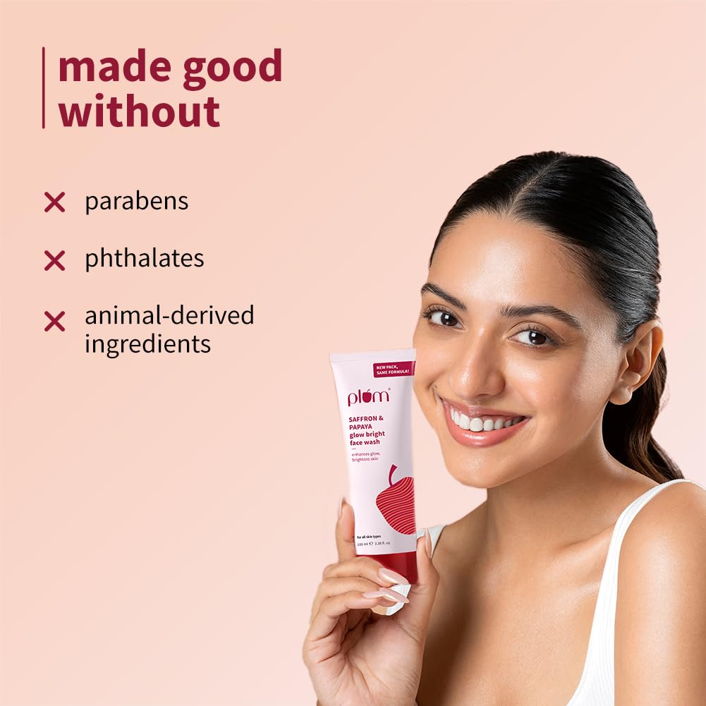Plum Saffron & Papaya Glow Bright Face Wash 100 ml
