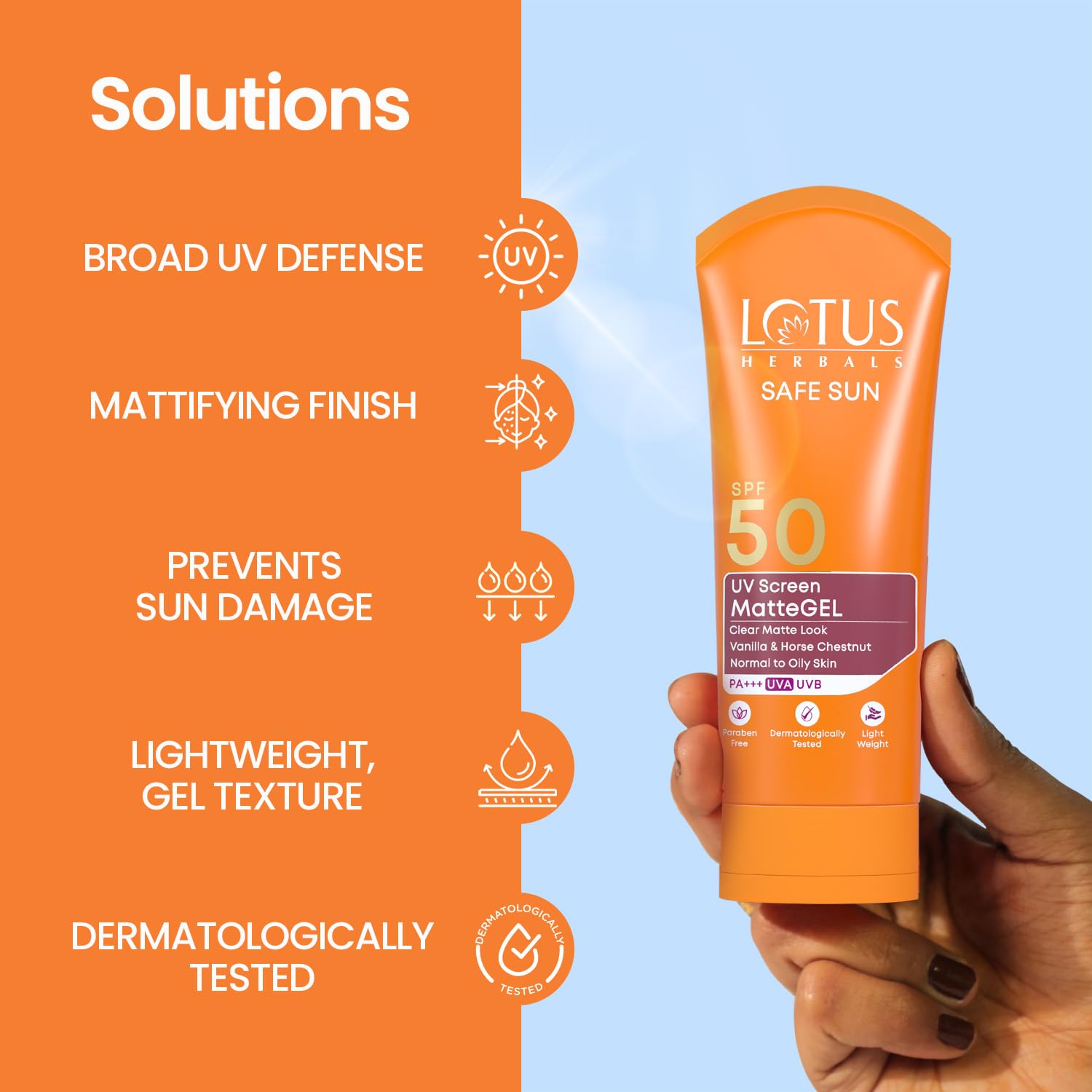 Lotus Safe Sun UV Screen Mattegel SPF50 15G