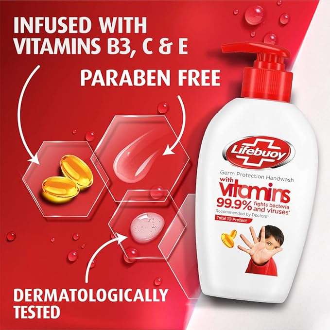 Lifebuoy Total 10 Germ Protection Handwash 190 ml With Refill Pouch 185 ml Free
