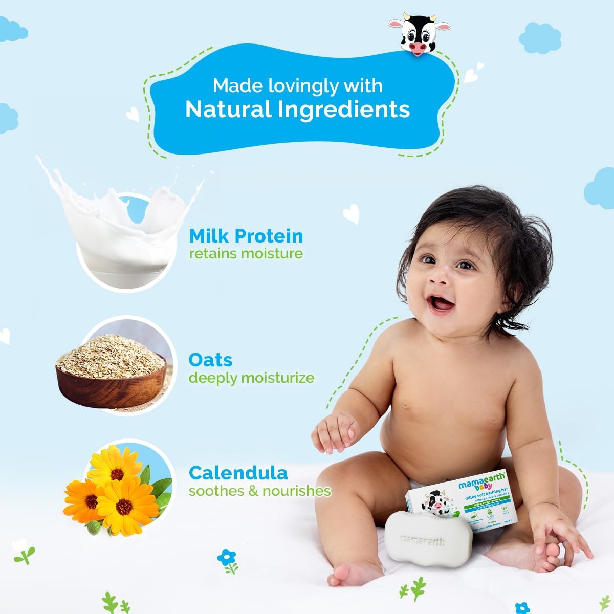 Mamaearth Milky Soft Bathing Bar for Babies 75g