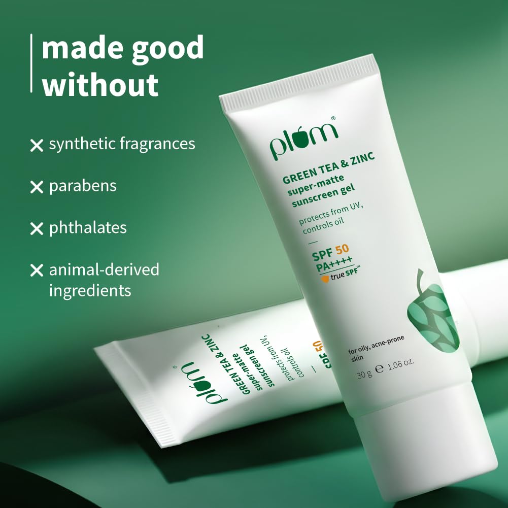Plum Green Tea & Zinc Super-Matte Sunscreen Gel 30g