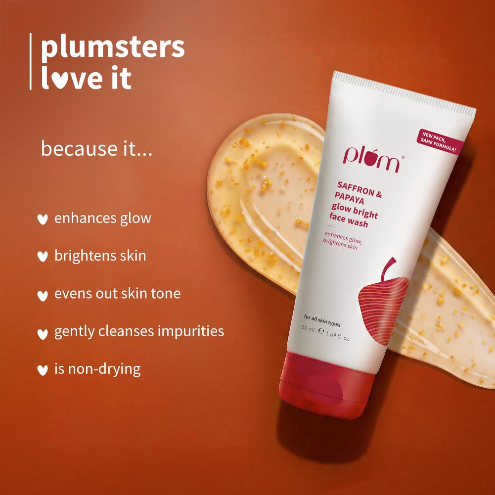 Plum Saffron & Papaya Glow Bright Face Wash 50ml