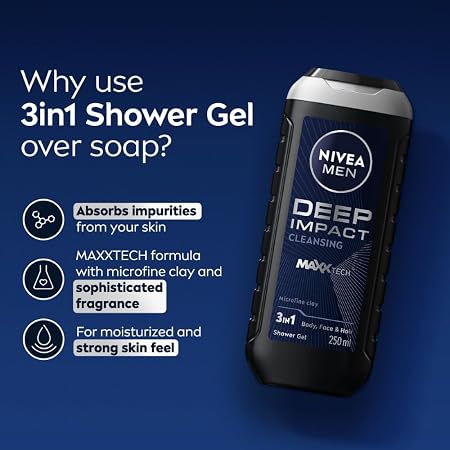 Nivea Shower Gel Men Deep Impact 250ml