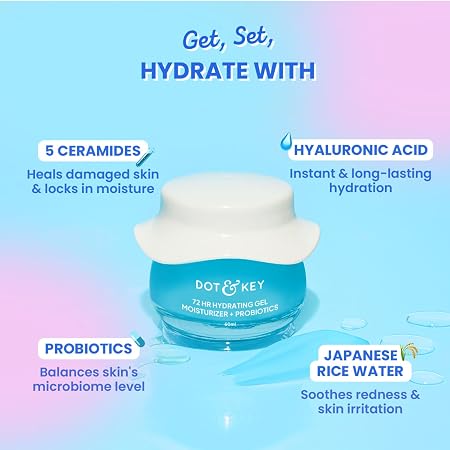 Dot&Key 72hr Hydrating Gel Moisturizer + Probiotics 60ml
