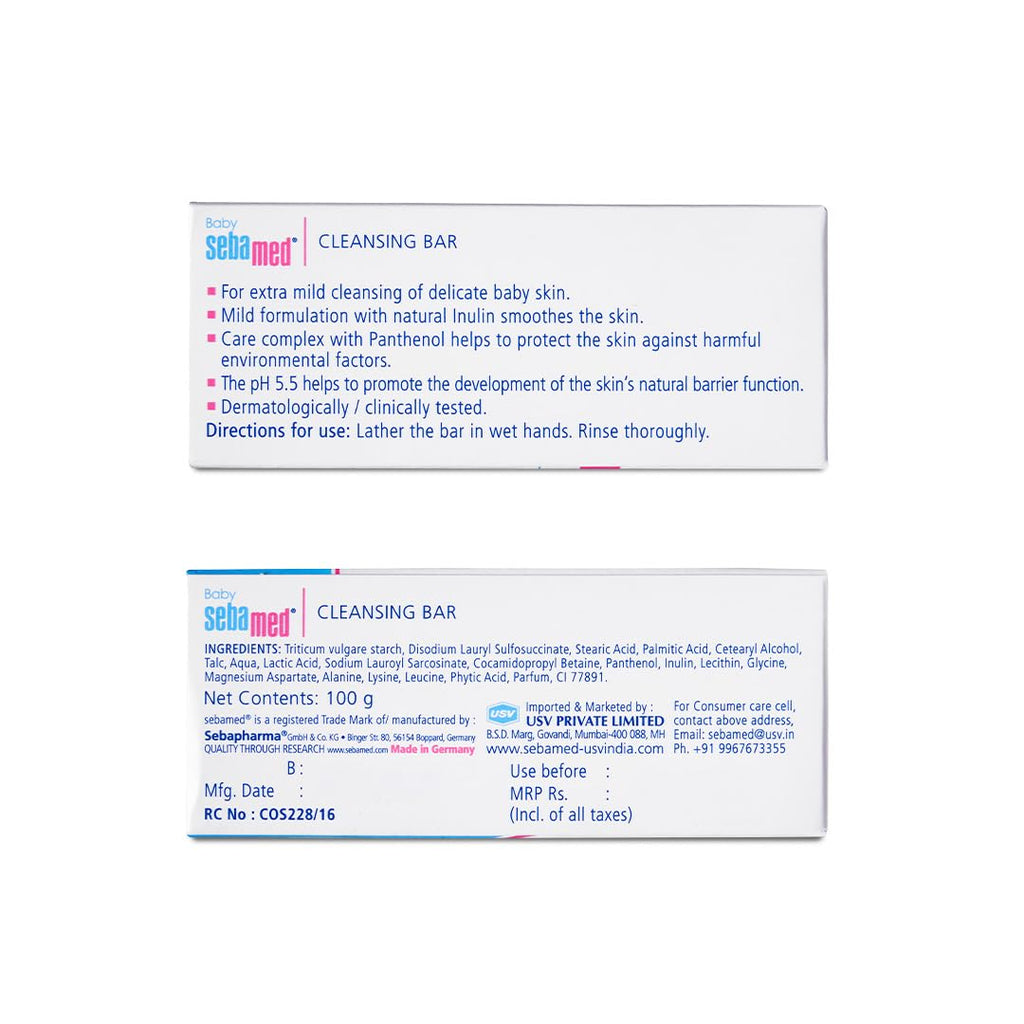 Sebamed Baby Cleansing Bar 100g – Gentle Soap-Free Cleansing for Baby’s Sensitive Skin