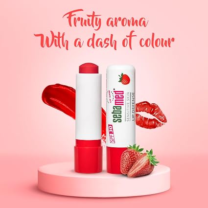 Sebamed Lip Defense Strawberry 4.8g – Moisturizing Lip Balm with UV Protection