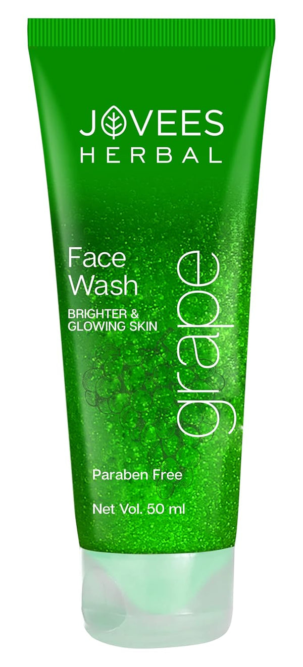 Jovees Herbal Grape Face Wash With Grape Seed & Orange Peel Extracts | For Brighter & Glowing Skin | Reduces Uneven Skin Tone & Fine Lines | For All Skin Types 50ML