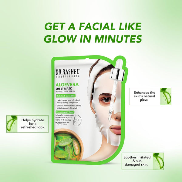 DR.RASHEL Beauty Elixirs Sheet Mask – Aloe Vera | Buy 1 Get 1 Free