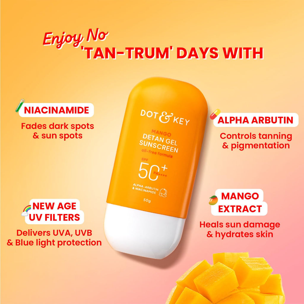 Dot & Key Mango Detan Gel Sunscreen SPF 50+ PA+++ 50g