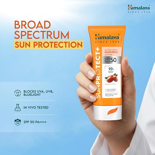 Himalaya Sun Protect+ Ultra Light Sunscreen Light Tint 50g