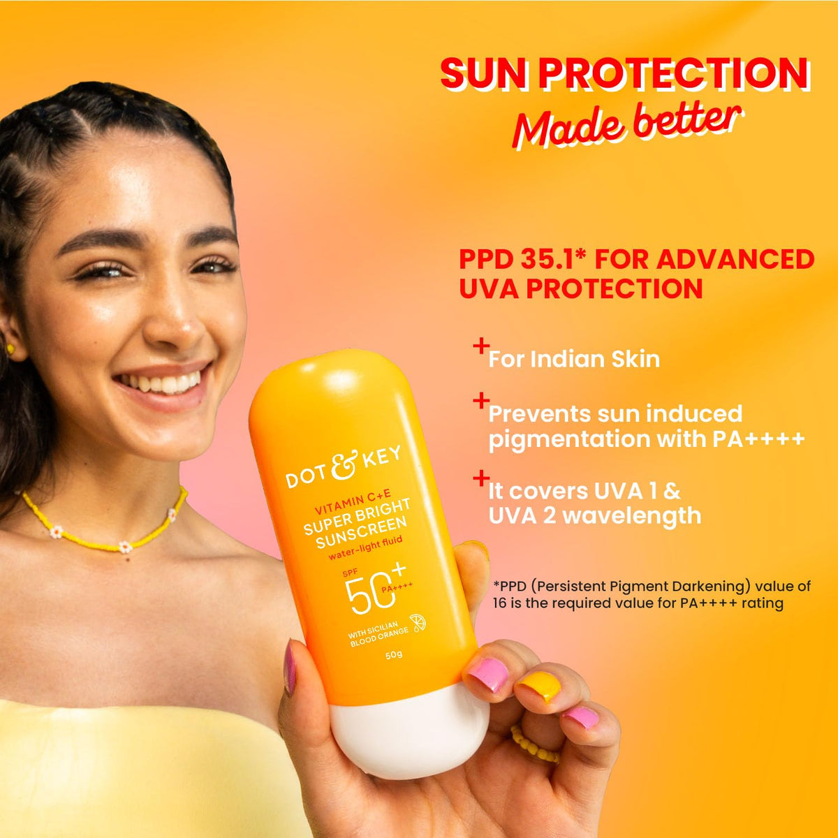 Dot & Key Vitamin C + E Super Bright Sunscreen SPF 50+ PA++++ 50g