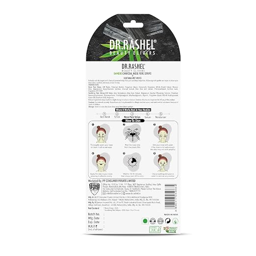 Dr.Rashel beauty elixirs nose pore 10 strips - bamboo charcoal
