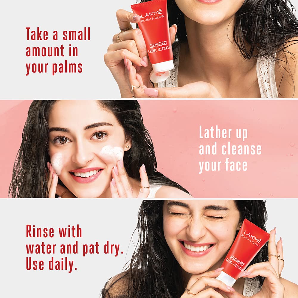Lakme Strawberry Cream Facewash 50g