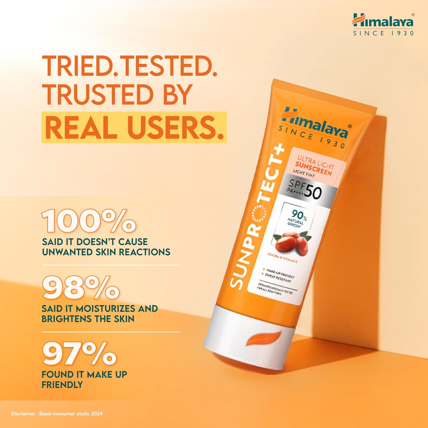 Himalaya Sun Protect+ Ultra Light Sunscreen Light Tint 50g