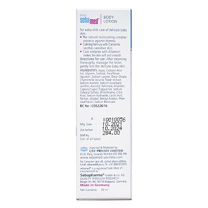 Sebamed Baby Lotion 50ml – Gentle Moisturizing Care for Baby’s Sensitive Skin