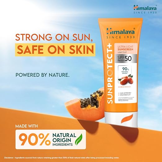 Himalaya Sun Protect+ Ultra Light Sunscreen Light Tint 50g