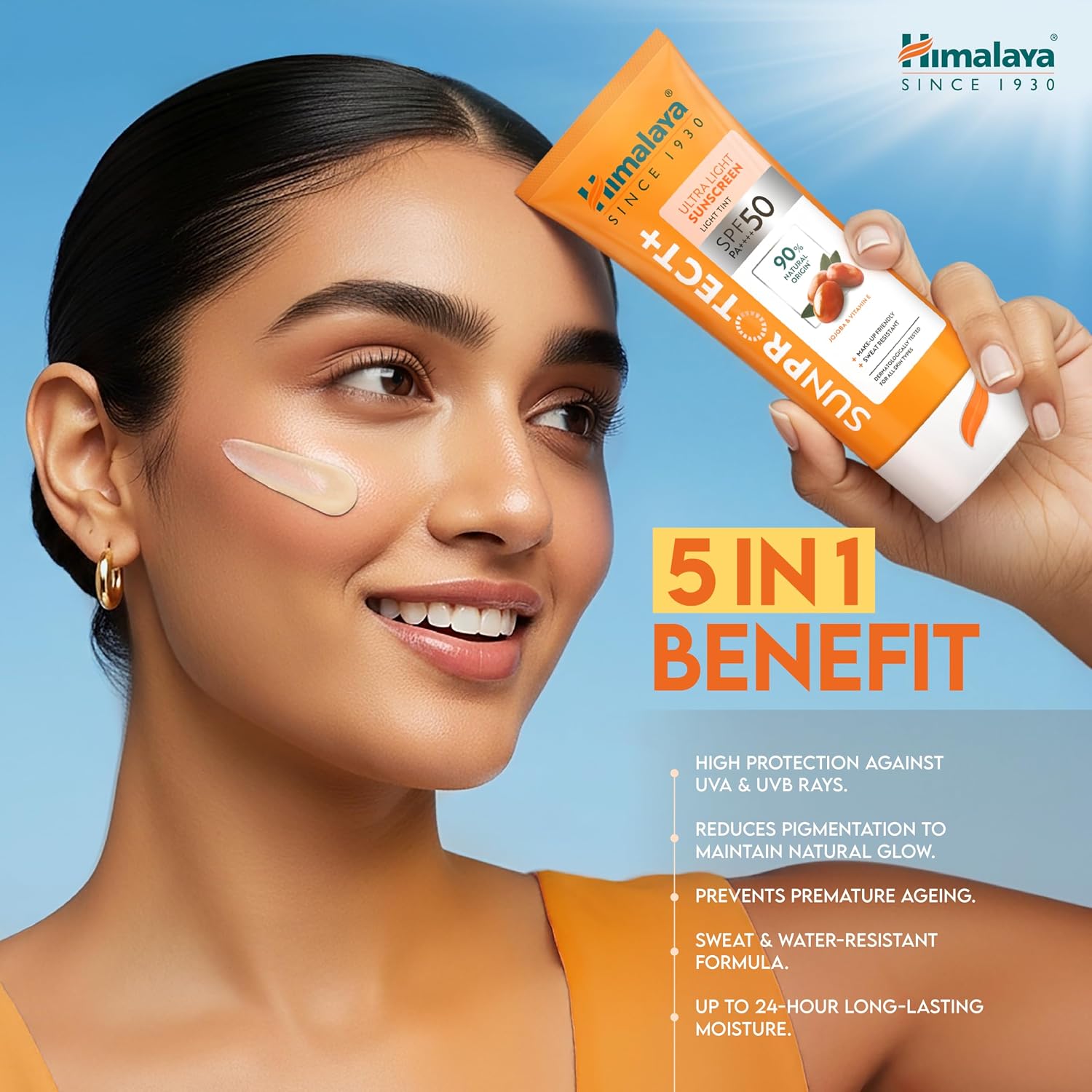Himalaya Sun Protect+ Ultra Light Sunscreen Light Tint 50g
