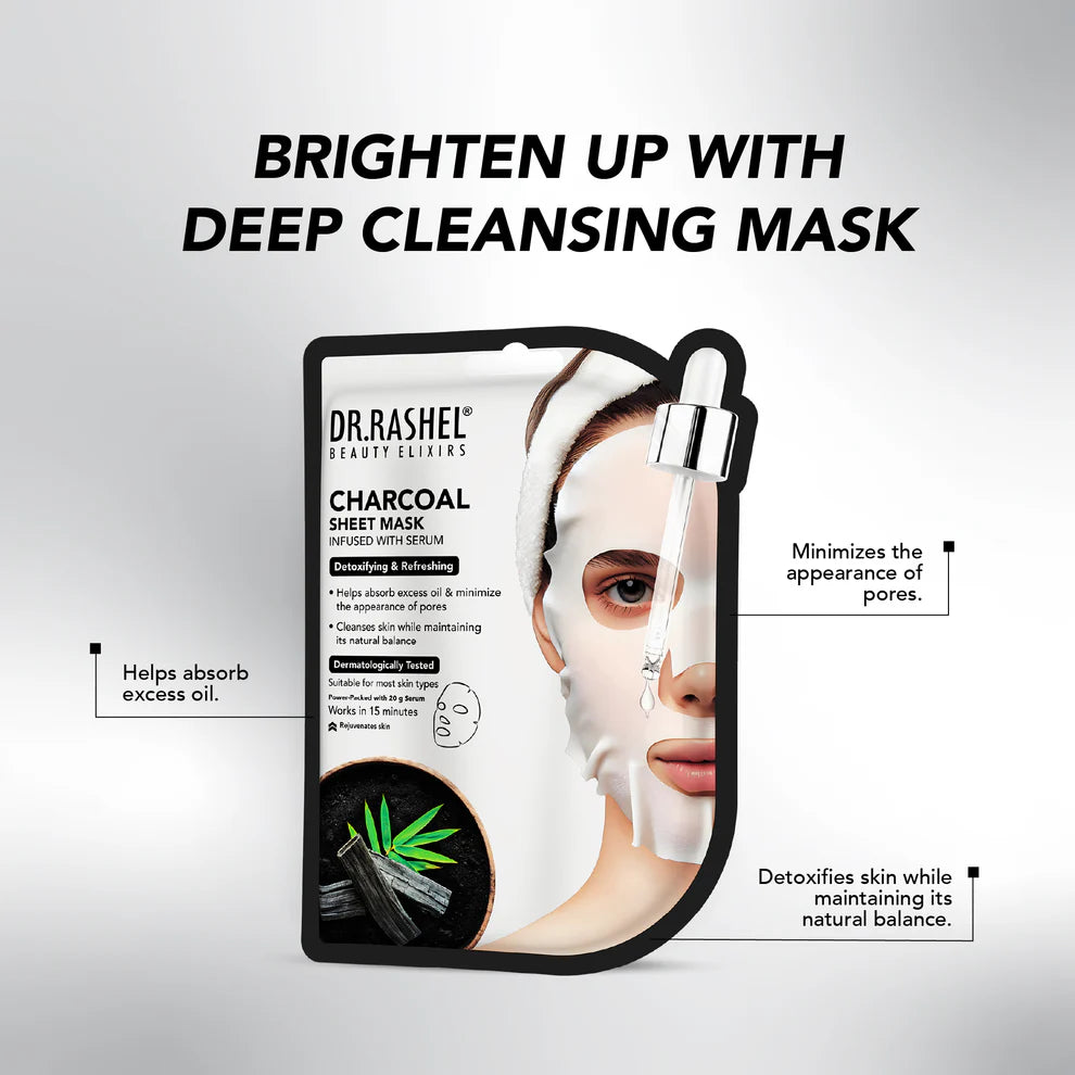 DR.RASHEL Beauty Elixirs Sheet Mask – Charcoal | Buy 1 Get 1 Free