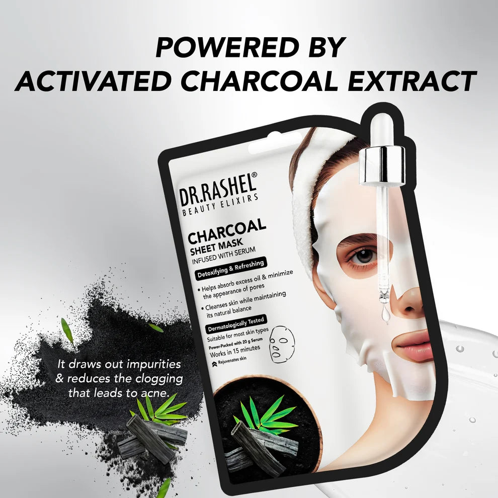 DR.RASHEL Beauty Elixirs Sheet Mask – Charcoal | Buy 1 Get 1 Free