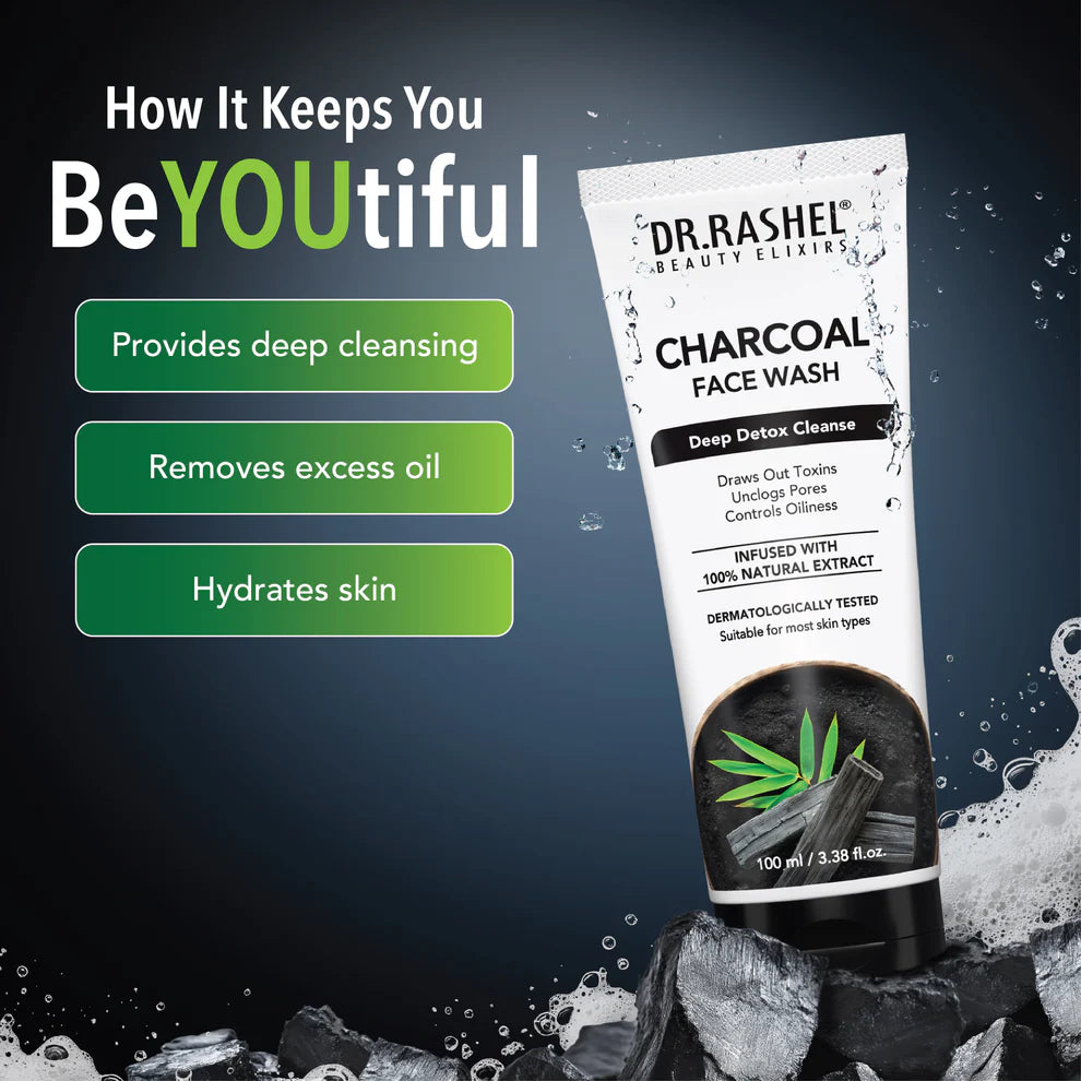 Dr.Rashel beauty elixirs face wash 100ml - charcoal