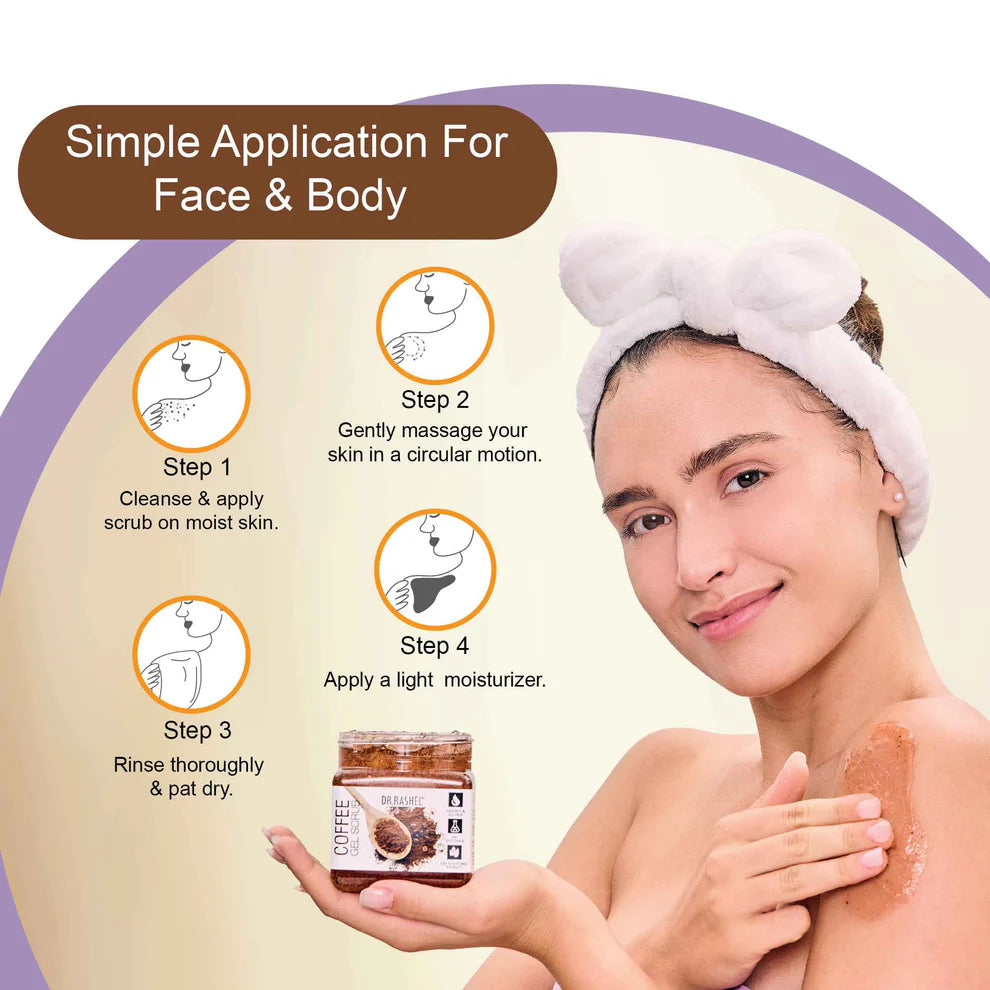Dr.Rashel beauty elixirs face & body gel scrub 380ml - coffee