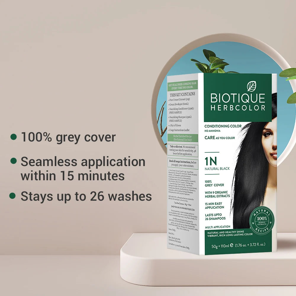 Biotique Bio-Herb Color 1N Natural Black 50+110ml